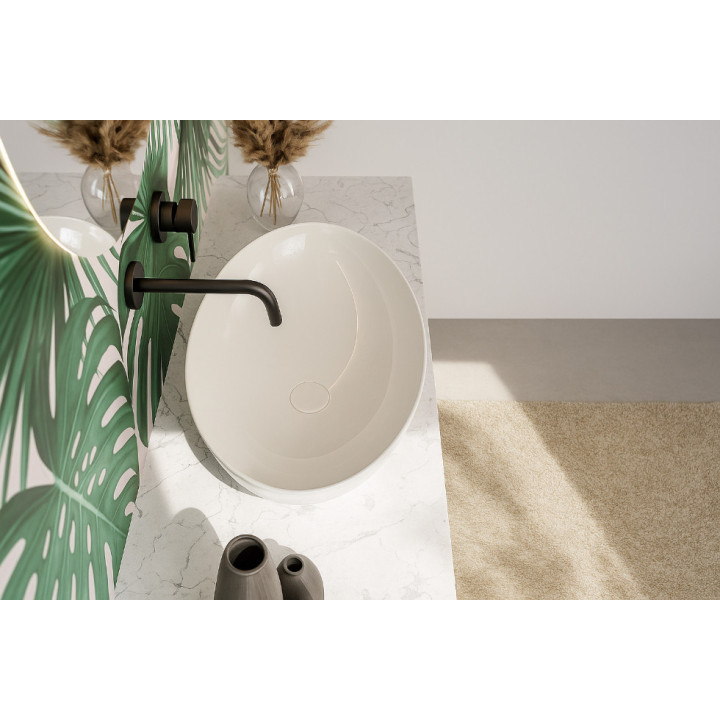 Boat 50 washbasin in porcelain | Rectangular countertop basin