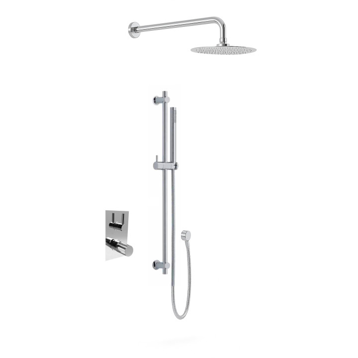 Built-in shower system with overhead shower and hand shower – 20134 Amalfi | Chrome shower system