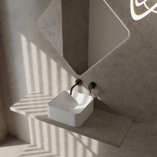 Frame washbasin in porcelain | Rectangular countertop basin
