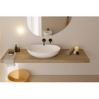 Mild porcelain washbasin | Round countertop basin for bathroom