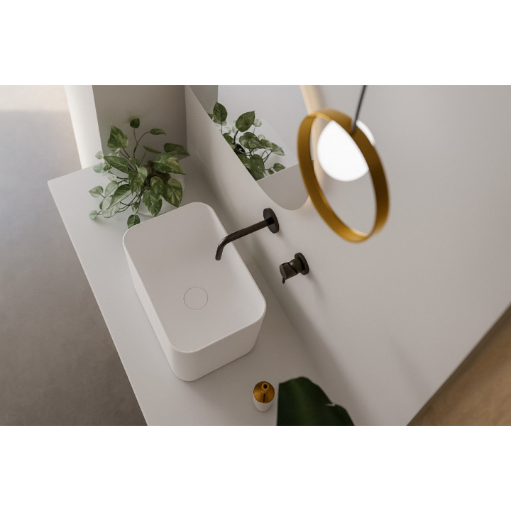 Minimal porcelain washbasin | Compact countertop basin for bathroom