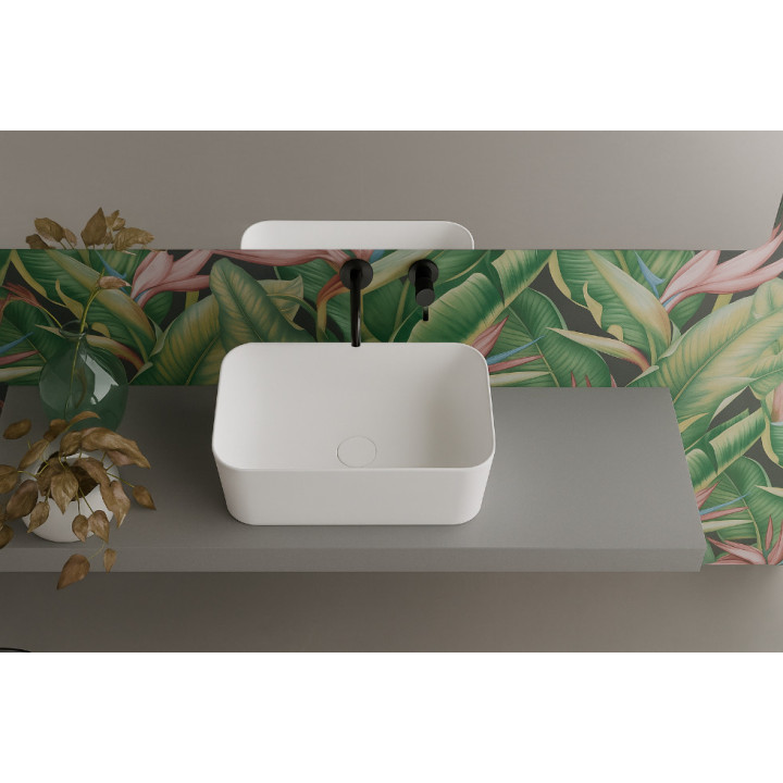 Minimal porcelain washbasin | Compact countertop basin for bathroom