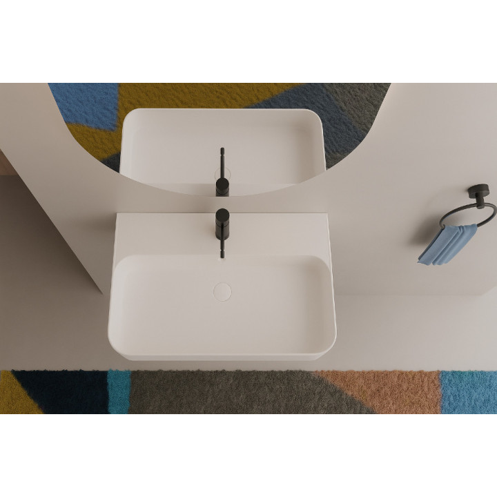Slash ceramic washbasin | Rectangular countertop basin in modern design