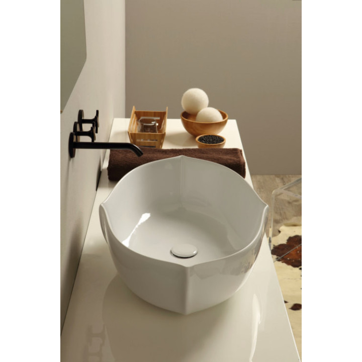 Oyster håndvask i porcelæn | Oval bordvask i klassisk design