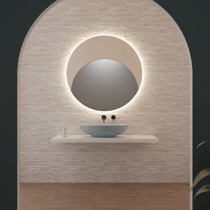 Round Backlit Mirror | LED bathroom mirror in modern Scandinavian design