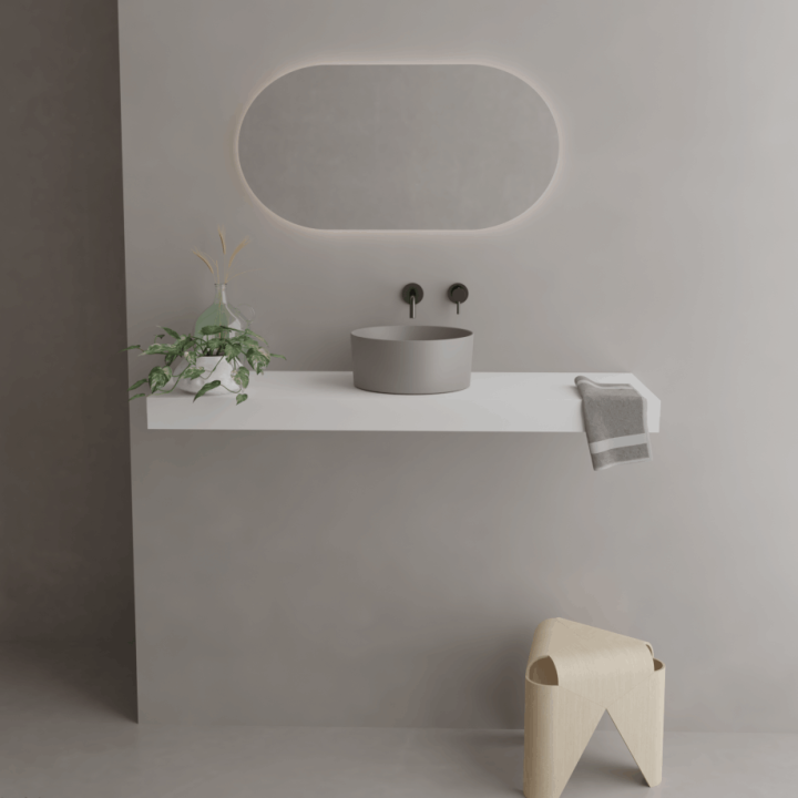 Rectangular backlit mirror 80 x 45 | LED bathroom mirror in modern design