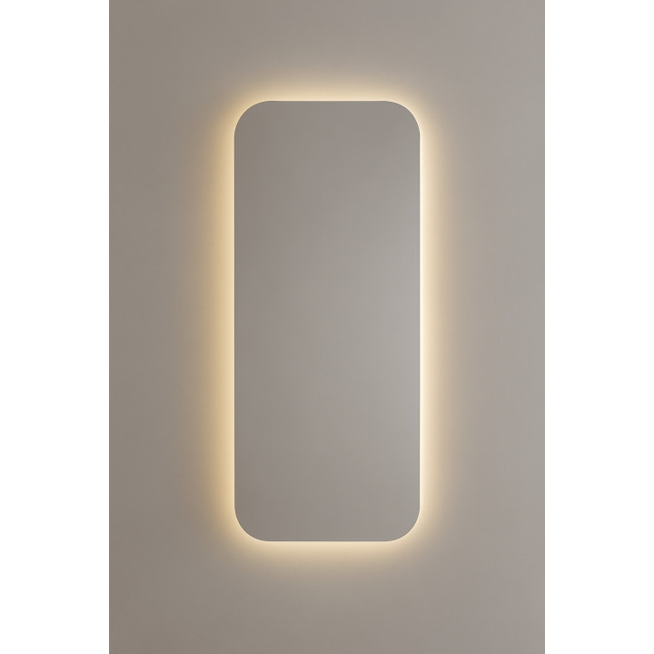 Rectangular backlit mirror 80 x 45 | LED bathroom mirror in modern design