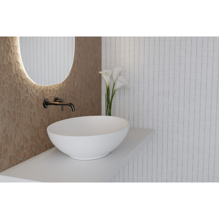 Boat 50 washbasin in porcelain | Rectangular countertop basin